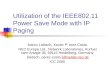 Utilization of the IEEE802.11 Power Save Mode with IP Paging