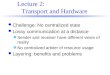 Lecture 2:                             Transport and Hardware