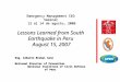 Lessons Learned from South Earthquake in Peru  August 15, 2007