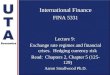 International Finance FINA 5331 Lecture 9:
