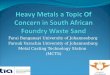 Heavy Metals a Topic Of Concern in South African Foundry Waste Sand