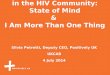 Improving mental wellbeing  in the HIV Community: State of Mind & I Am More Than One Thing