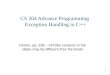 CS 204 Advance Programming  Exception Handling in C++