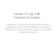 Lesson 1.2, pg. 138 Functions & Graphs