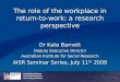 The role of the workplace in return-to-work: a research perspective