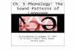 Ch. 5 Phonology: The Sound Patterns of Language