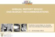 ANNUAL REPORT 2011/12  AND BUDGET RECOMMENDATIONS