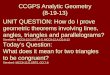 CCGPS Analytic Geometry (8-19-13)