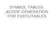 SYMBOL TABLES  &CODE GENERATION FOR EXECUTABLES