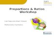 Proportions & Ratios Workshop Lisa Heap and Alison Howard Mathematics Facilitators