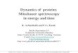 Dynamics of  proteins  Mössbauer spectroscopy in energy and time K. Achterhold and F.G. Parak