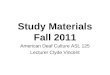 Study Materials Fall 2011