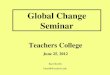 Global Change Seminar
