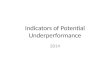 Indicators of Potential Underperformance