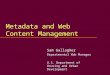 Metadata and Web Content Management