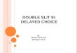 Double Slit III:  Delayed Choice