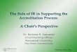 The Role of IR in Supporting the Accreditation Process:  A Chair’s Perspective
