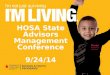 HOSA State Advisors Management Conference 9/24/14