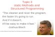 Topic 3 static Methods and  Structured Programming
