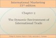 Chapter 2 The Dynamic Environment of  International Trade