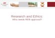 Research and Ethics: Who needs REB approval?