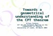 Towards a geometrical understanding of the CPT theorem