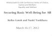 Hitotsubashi G-COE Conference Series of Choice, Games and Welfare: Equality and Welfare