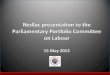 Nedlac presentation to the Parliamentary Portfolio Committee  on Labour 15 May 2013