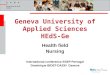 Geneva University of Applied Sciences HEdS-Ge