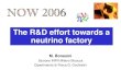 The R&D effort towards a neutrino factory