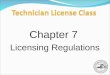 Chapter 7 Licensing Regulations