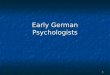 Early German Psychologists