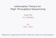 Information Theory  for High Throughput Sequencing