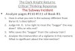 The Dark Knight Returns  Critical Thinking Response The Subway Incident