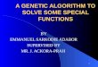 A GENETIC ALGORITHM TO SOLVE SOME SPECIAL FUNCTIONS