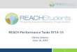 REACH Performance  Tasks SY14-15 Library Science  June 16, 2014