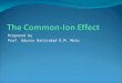 The Common-Ion Effect