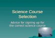 Science Course Selection
