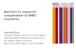 Barriers in research cooperation of WBC countries