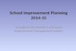 School Improvement Planning 2014-15