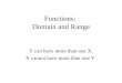 Functions:  Domain and Range