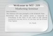 Welcome to MT- 219 Marketing Seminar