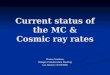Current status of the MC & Cosmic ray rates