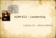 ADM 612 – Leadership
