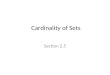 Cardinality of Sets