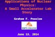 Applications of Nuclear Physics: A Small Accelerator Lab Story Graham F. Peaslee June 13, 2014