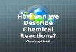 How Can We Describe Chemical Reactions?