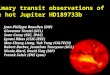 Primary transit observations of  the hot Jupiter HD189733b