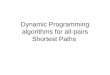 Dynamic Programming algorithms for all-pairs Shortest Paths