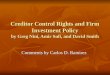Creditor Control Rights and Firm Investment Policy by Greg Nini, Amir Sufi, and David Smith